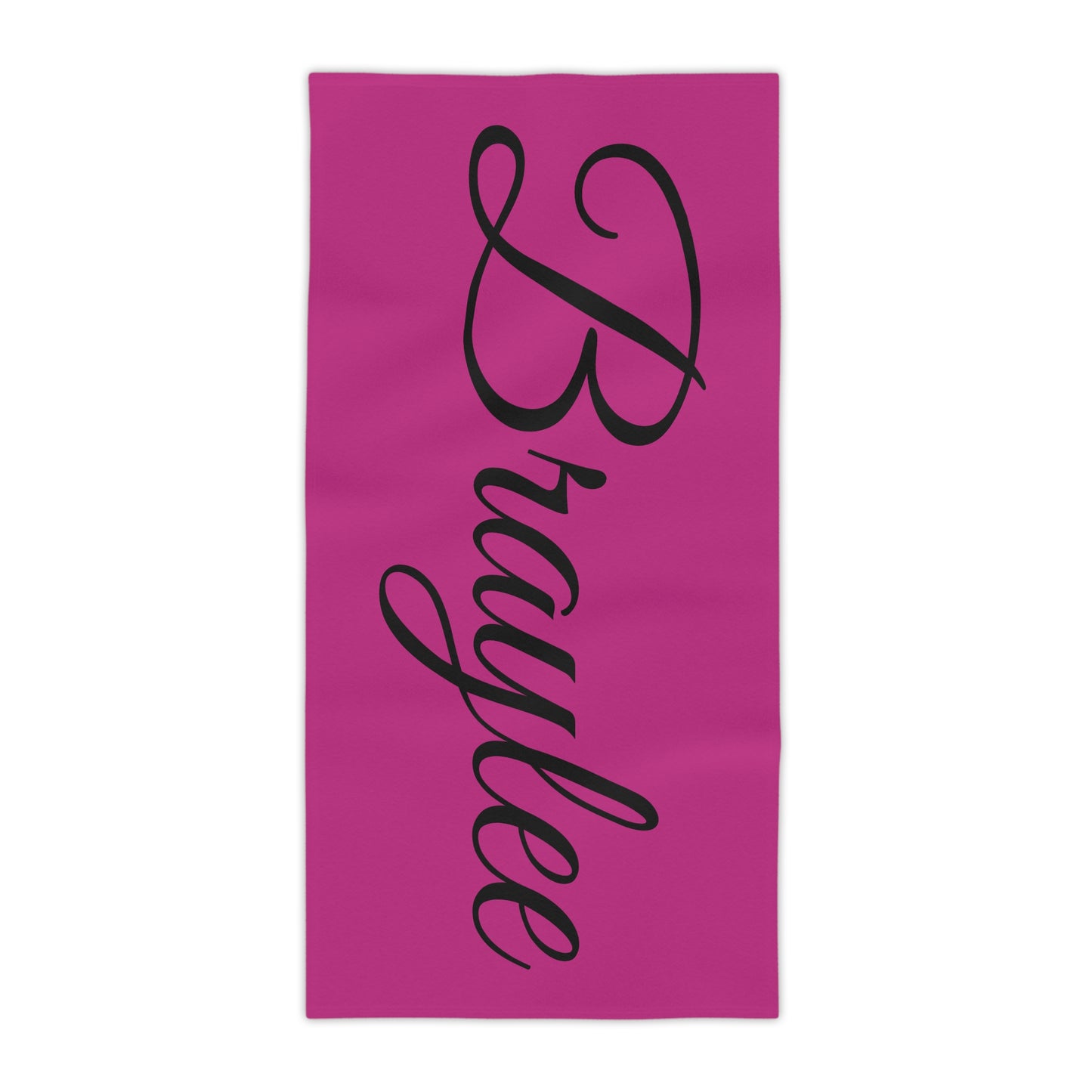 Braylee Name Beach Towel - Personalized Pink Towel with Hearts for Summer Fun