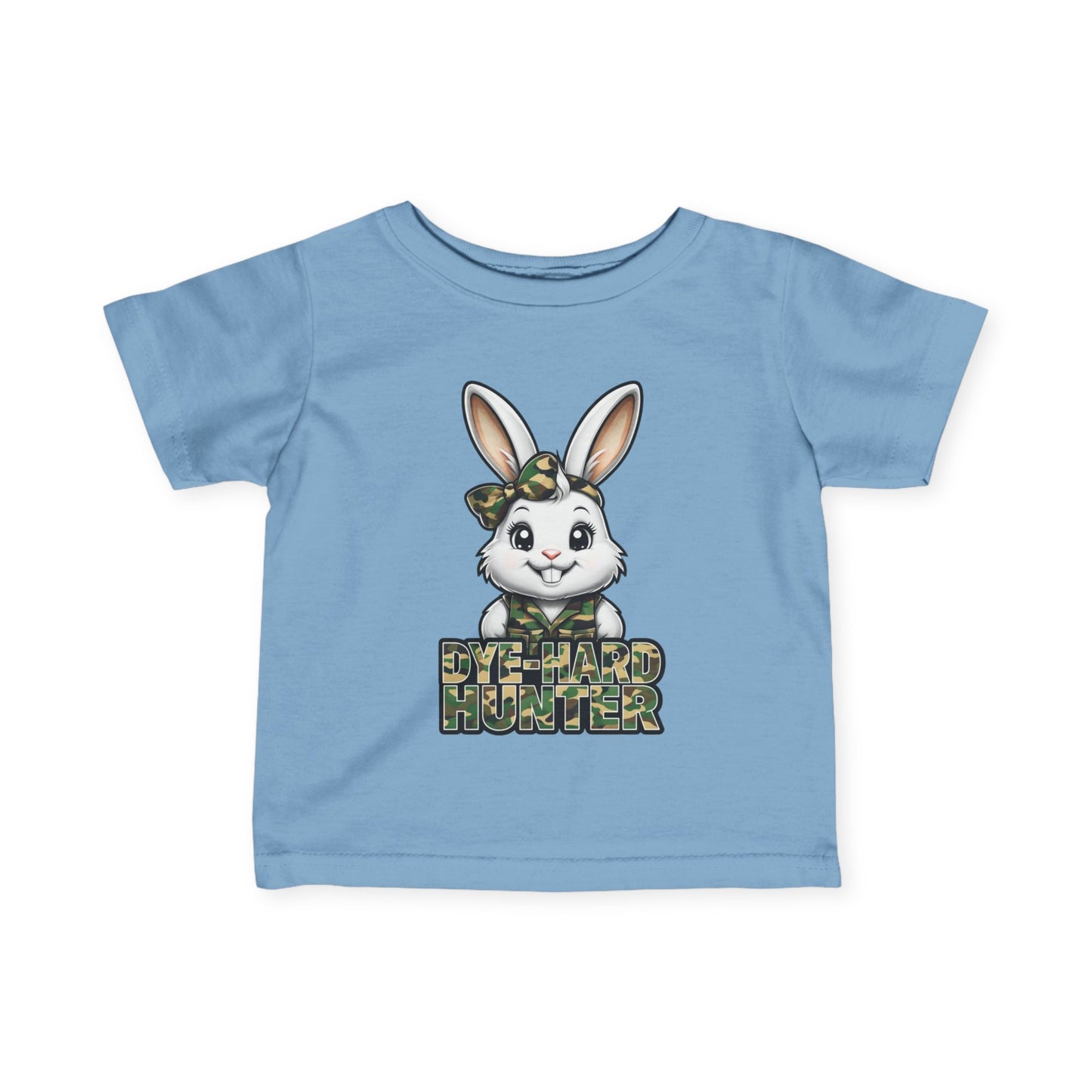 Dye-Hard Girl Hunter Infant Tee - Cute Bunny T-Shirt for Little Outdoorsy Kids