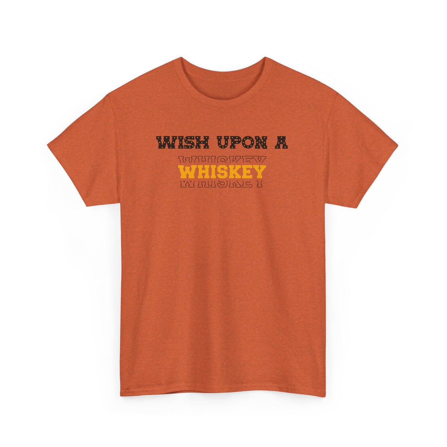 Wish Upon a Whiskey Unisex Heavy Cotton Tee, Funny Drinking Shirt, Gift for Whiskey Lovers, Bar Night Tee, Unique Birthday