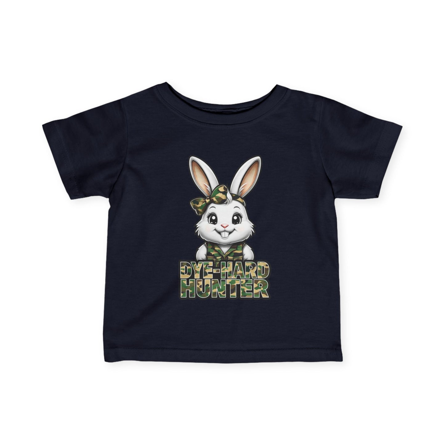 Dye-Hard Girl Hunter Infant Tee - Cute Bunny T-Shirt for Little Outdoorsy Kids