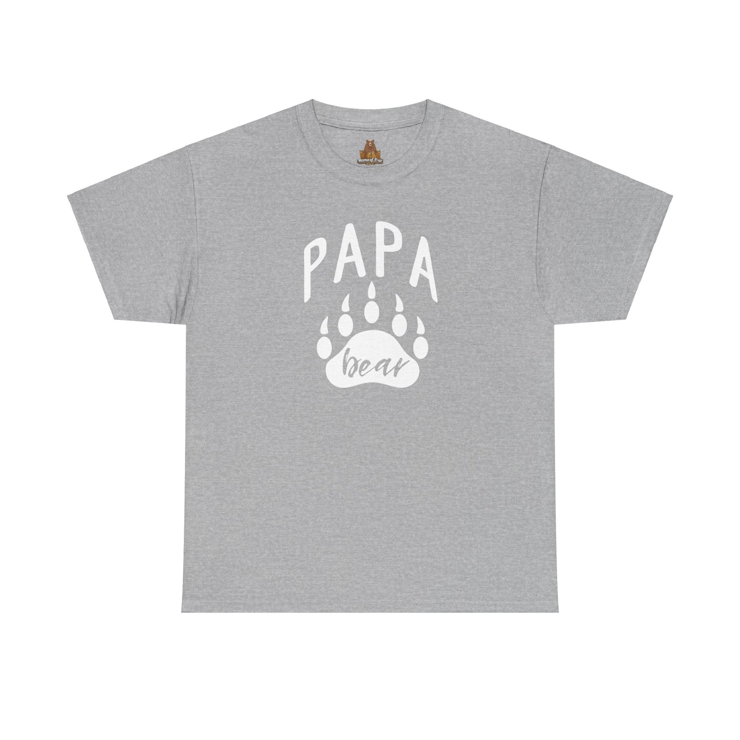 Papa Bear with Claw Print - Unisex Heavy Cotton Tee