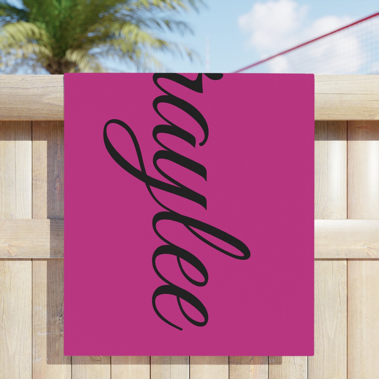 Braylee Name Beach Towel - Personalized Pink Towel with Hearts for Summer Fun