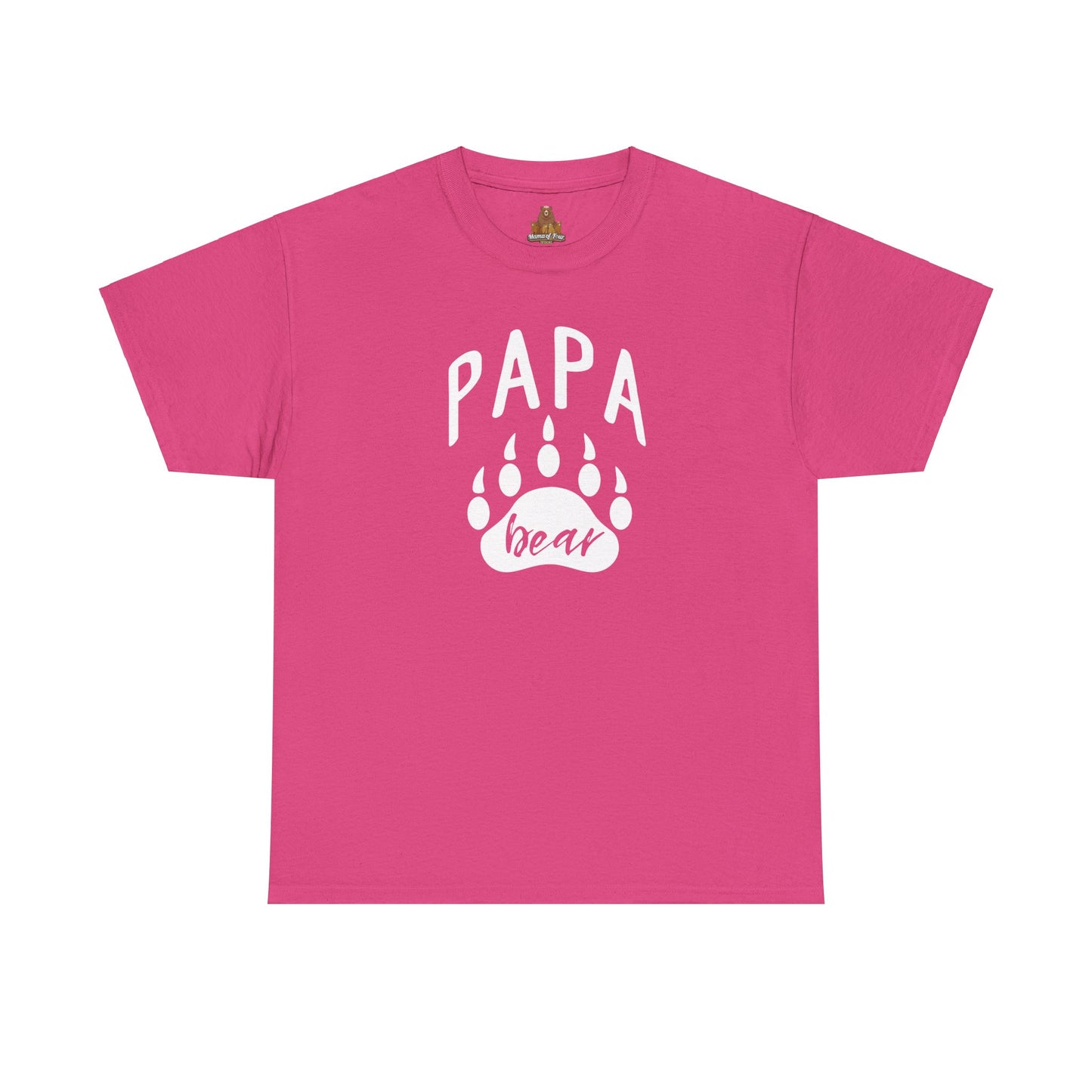 Papa Bear with Claw Print - Unisex Heavy Cotton Tee