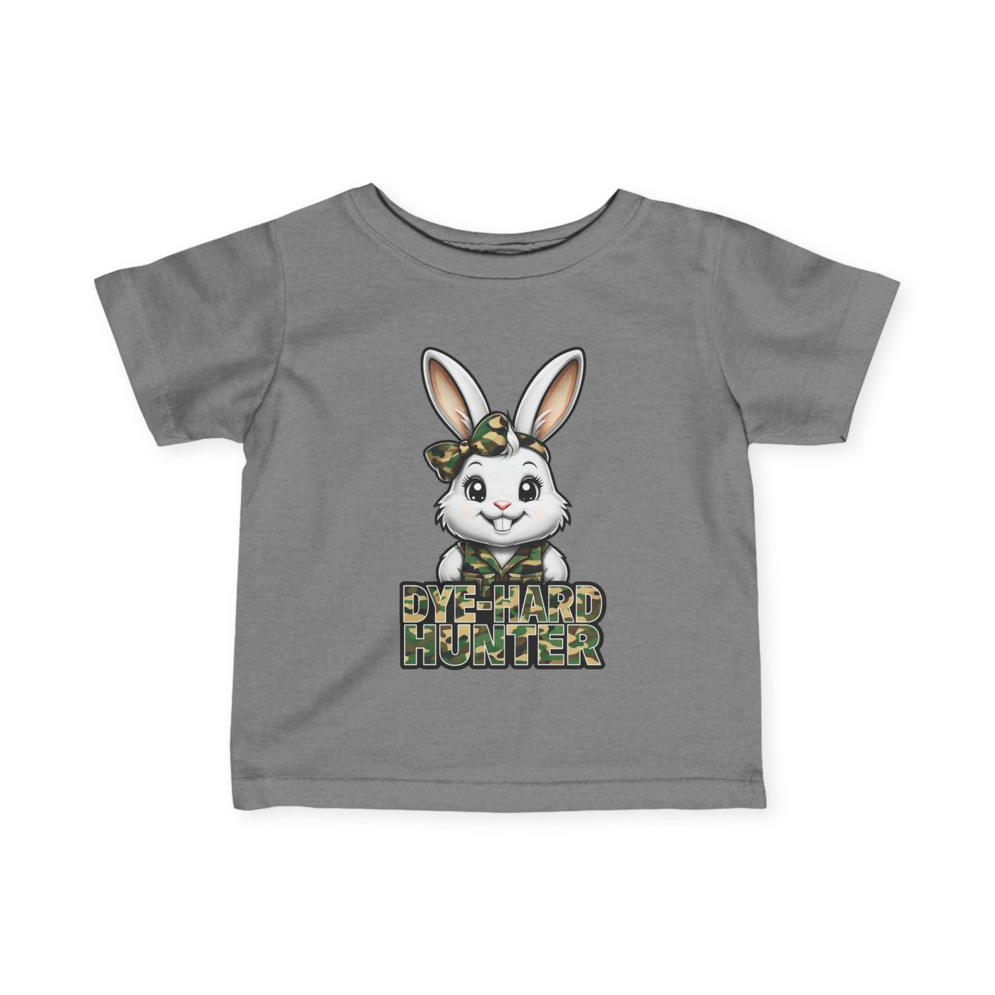 Dye-Hard Girl Hunter Infant Tee - Cute Bunny T-Shirt for Little Outdoorsy Kids