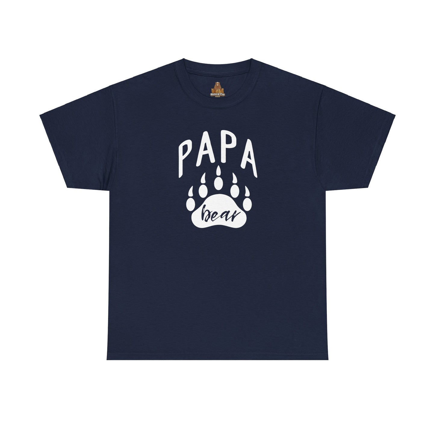 Papa Bear with Claw Print - Unisex Heavy Cotton Tee