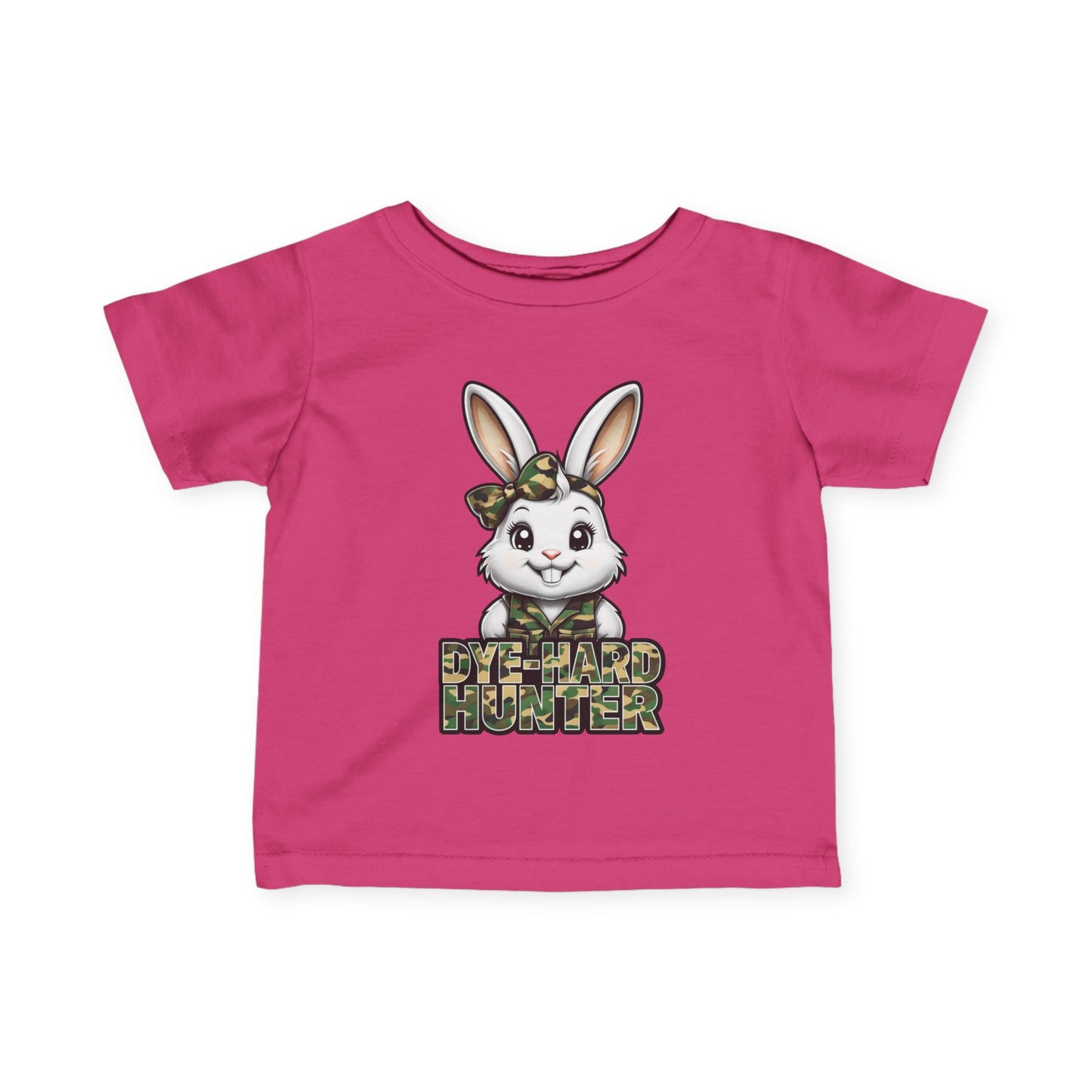 Dye-Hard Girl Hunter Infant Tee - Cute Bunny T-Shirt for Little Outdoorsy Kids