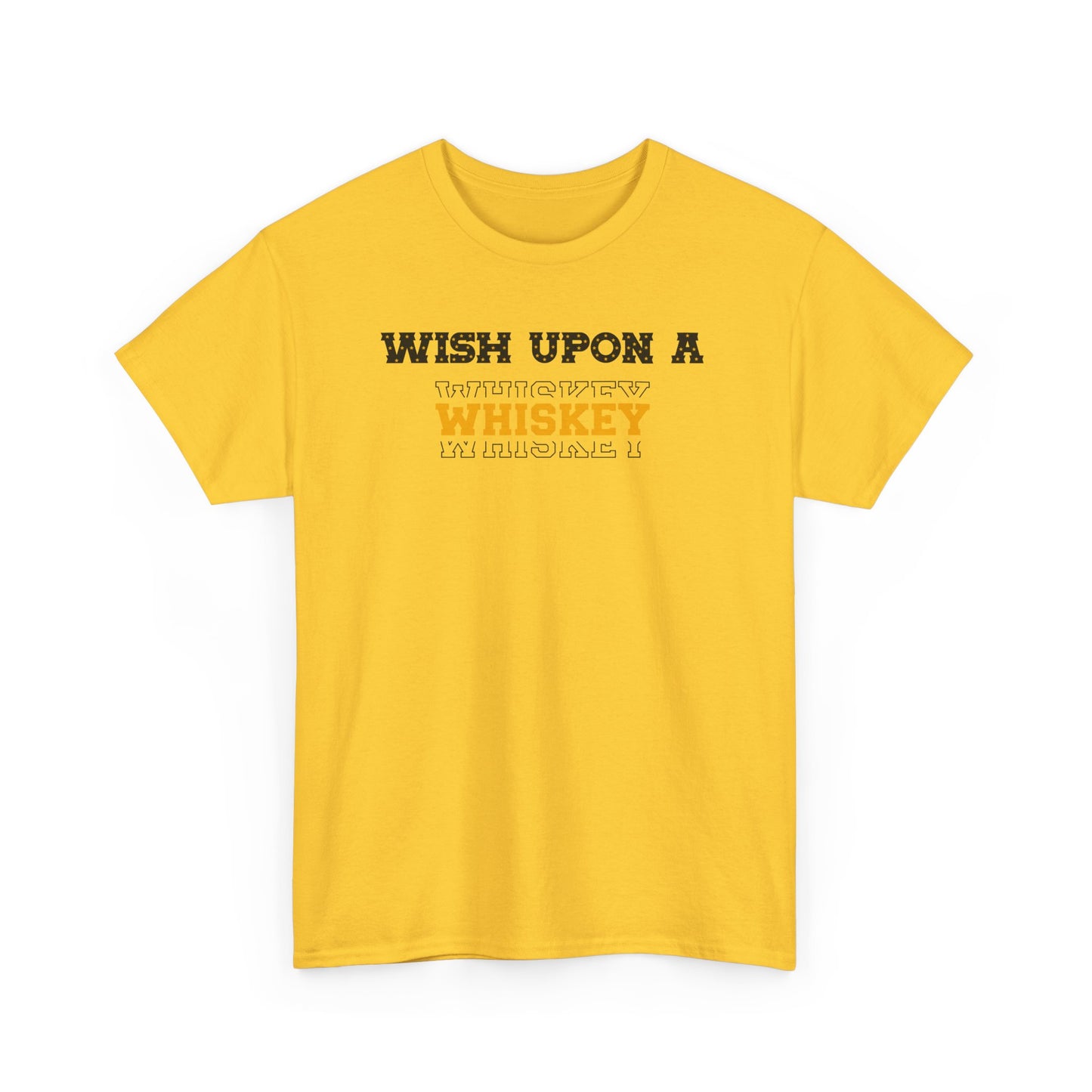 Wish Upon a Whiskey Unisex Heavy Cotton Tee, Funny Drinking Shirt, Gift for Whiskey Lovers, Bar Night Tee, Unique Birthday