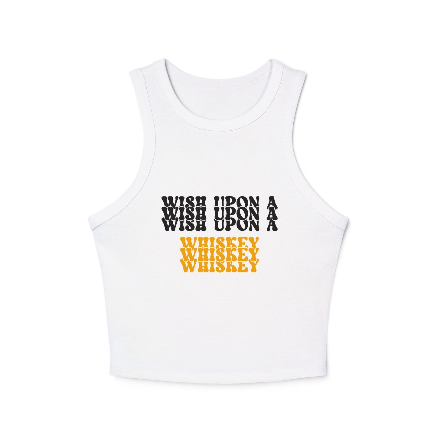 Whiskey Wish Upon A Wiskey Women's Racer Tank Top, Fun Summer Top, Birthday Gift, Party Wear, Concert Attire, Retro Style