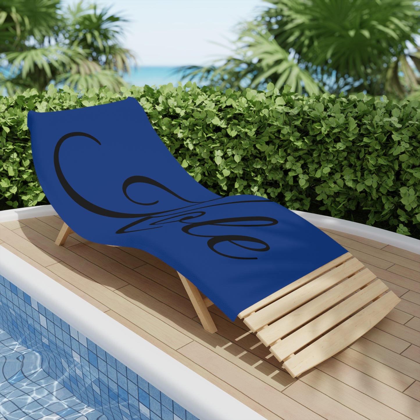 Kole Dark Blue Beach Towel with Elegant Name Design - Perfect Summer Accessory