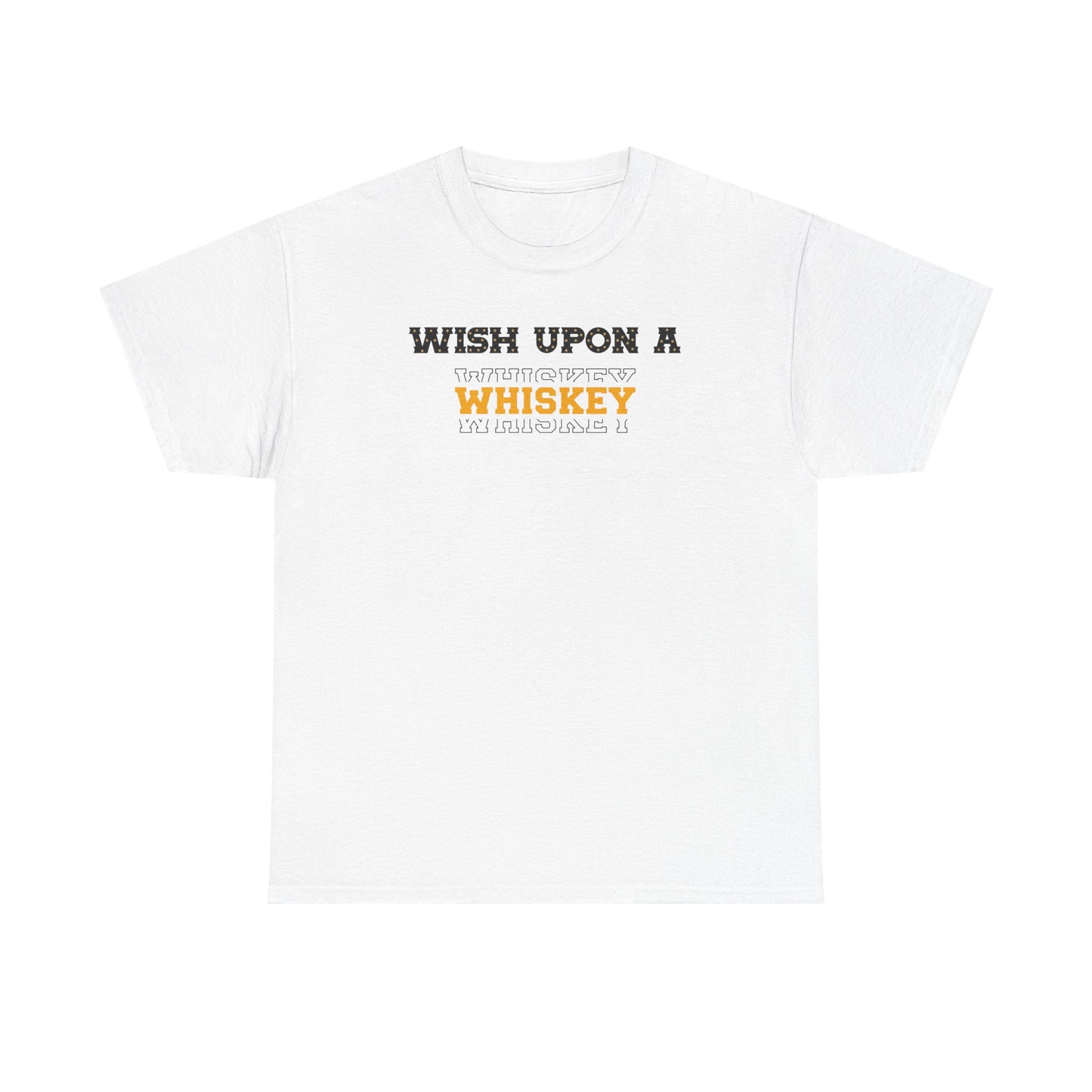 Wish Upon a Whiskey Unisex Heavy Cotton Tee, Funny Drinking Shirt, Gift for Whiskey Lovers, Bar Night Tee, Unique Birthday