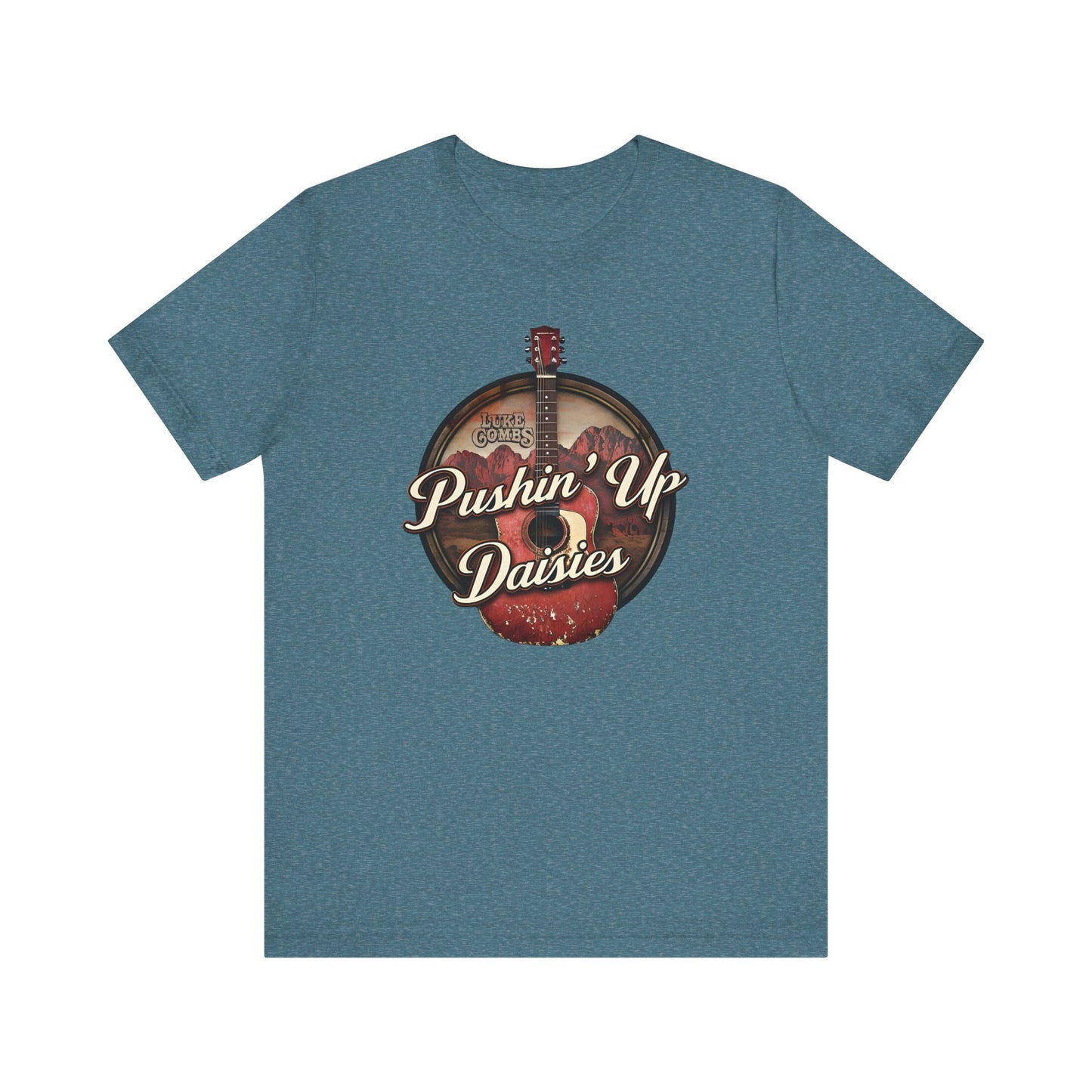 Pushin' Up Daisies Graphic T-Shirt, Gift for Musicians, Unisex Casual Wear, Music Lover's Apparel, Concerts