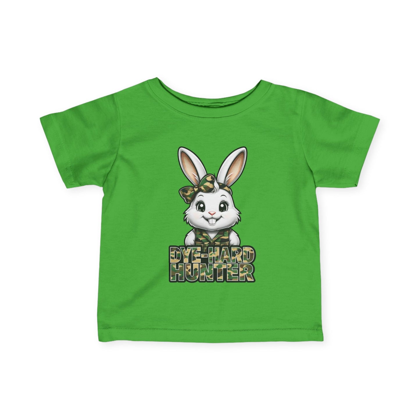 Dye-Hard Girl Hunter Infant Tee - Cute Bunny T-Shirt for Little Outdoorsy Kids