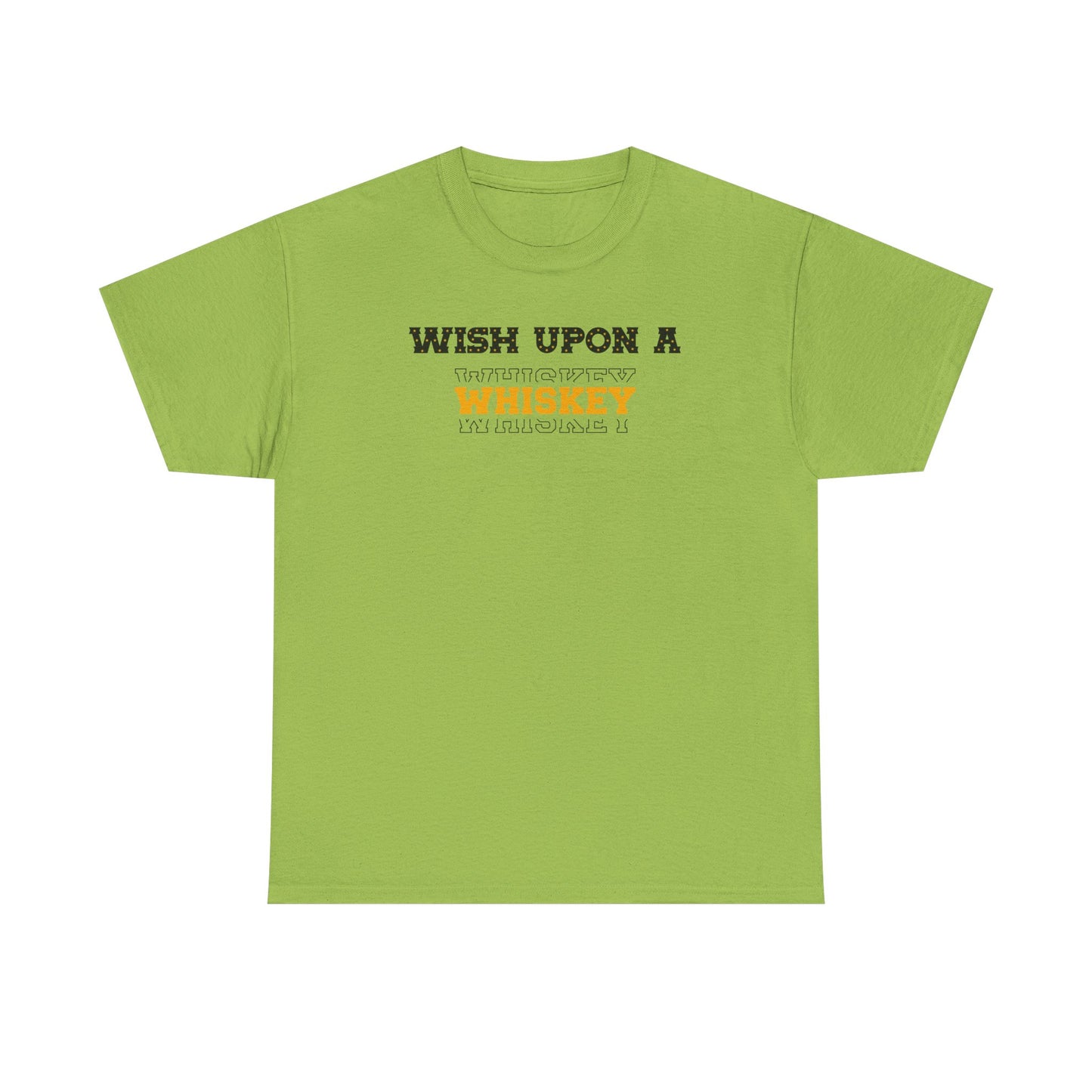 Wish Upon a Whiskey Unisex Heavy Cotton Tee, Funny Drinking Shirt, Gift for Whiskey Lovers, Bar Night Tee, Unique Birthday