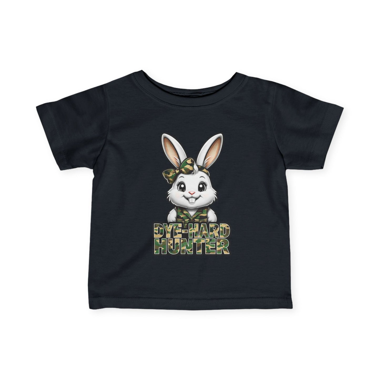 Dye-Hard Girl Hunter Infant Tee - Cute Bunny T-Shirt for Little Outdoorsy Kids