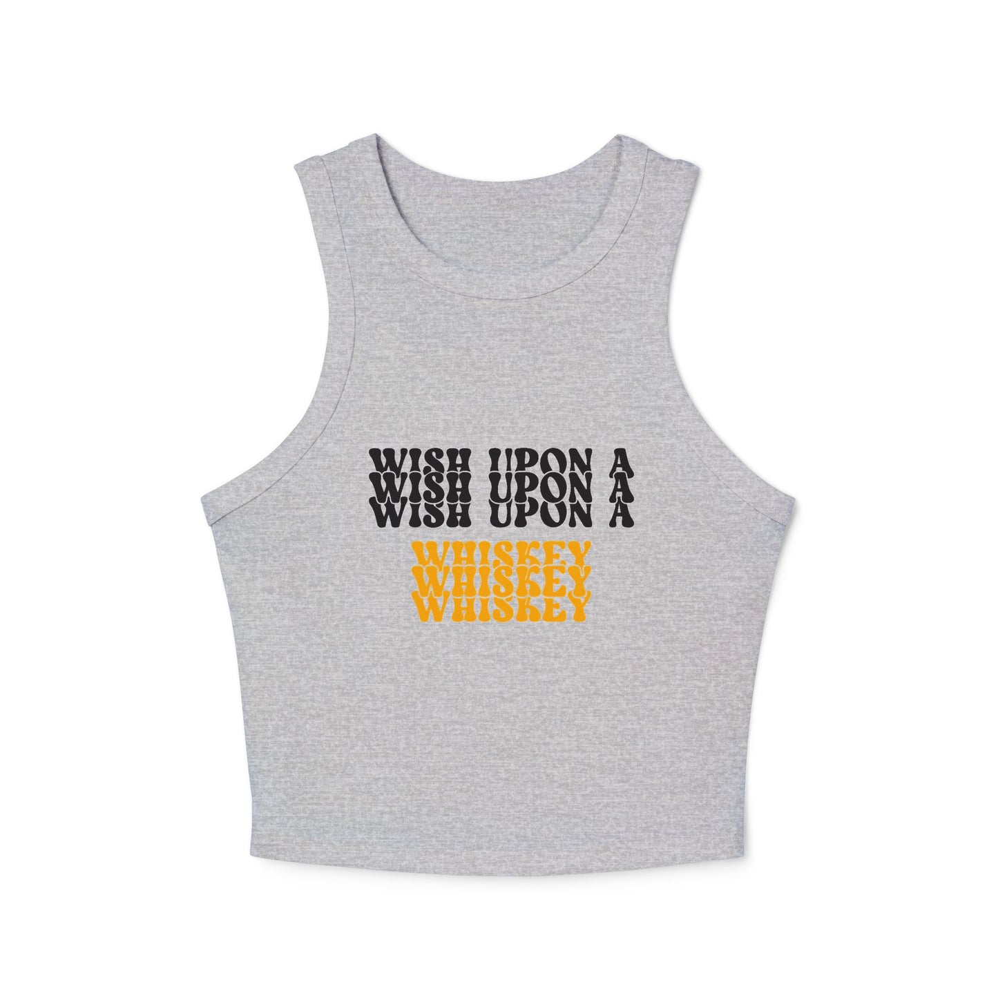 Whiskey Wish Upon A Wiskey Women's Racer Tank Top, Fun Summer Top, Birthday Gift, Party Wear, Concert Attire, Retro Style