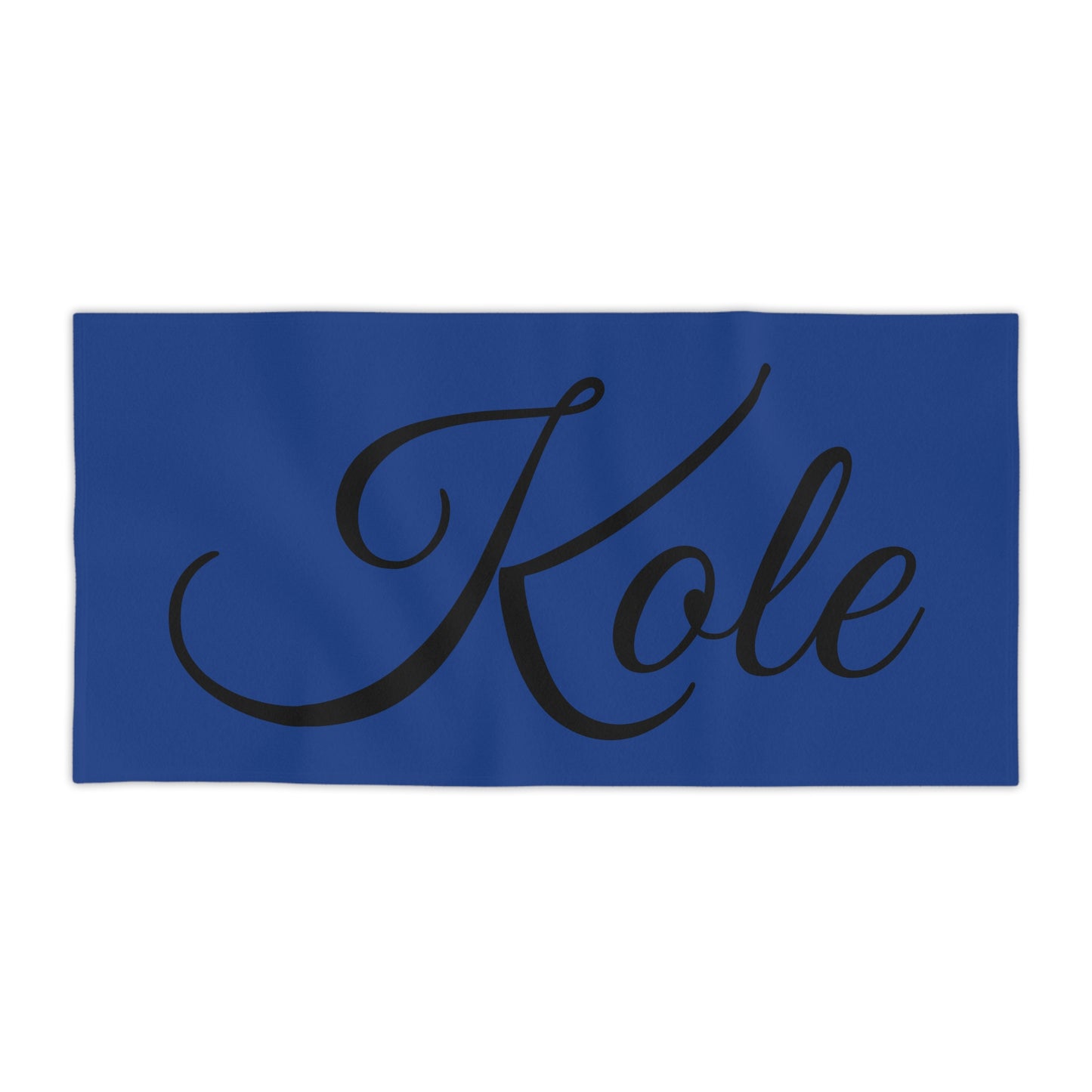 Kole Dark Blue Beach Towel with Elegant Name Design - Perfect Summer Accessory