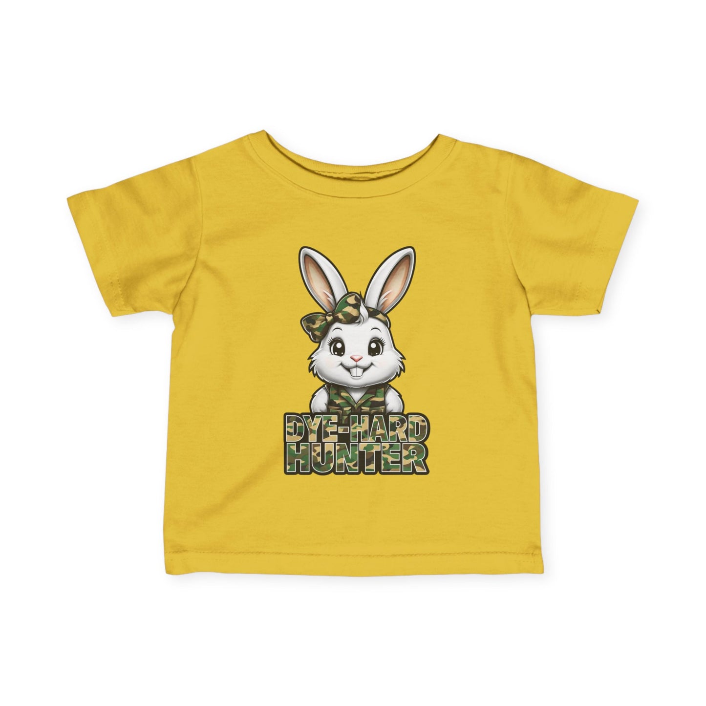 Dye-Hard Girl Hunter Infant Tee - Cute Bunny T-Shirt for Little Outdoorsy Kids