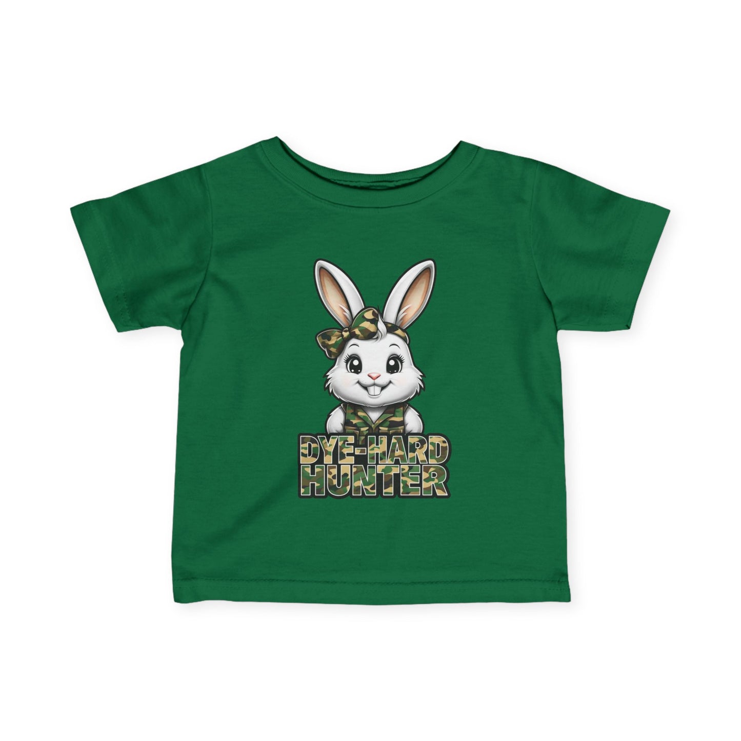 Dye-Hard Girl Hunter Infant Tee - Cute Bunny T-Shirt for Little Outdoorsy Kids