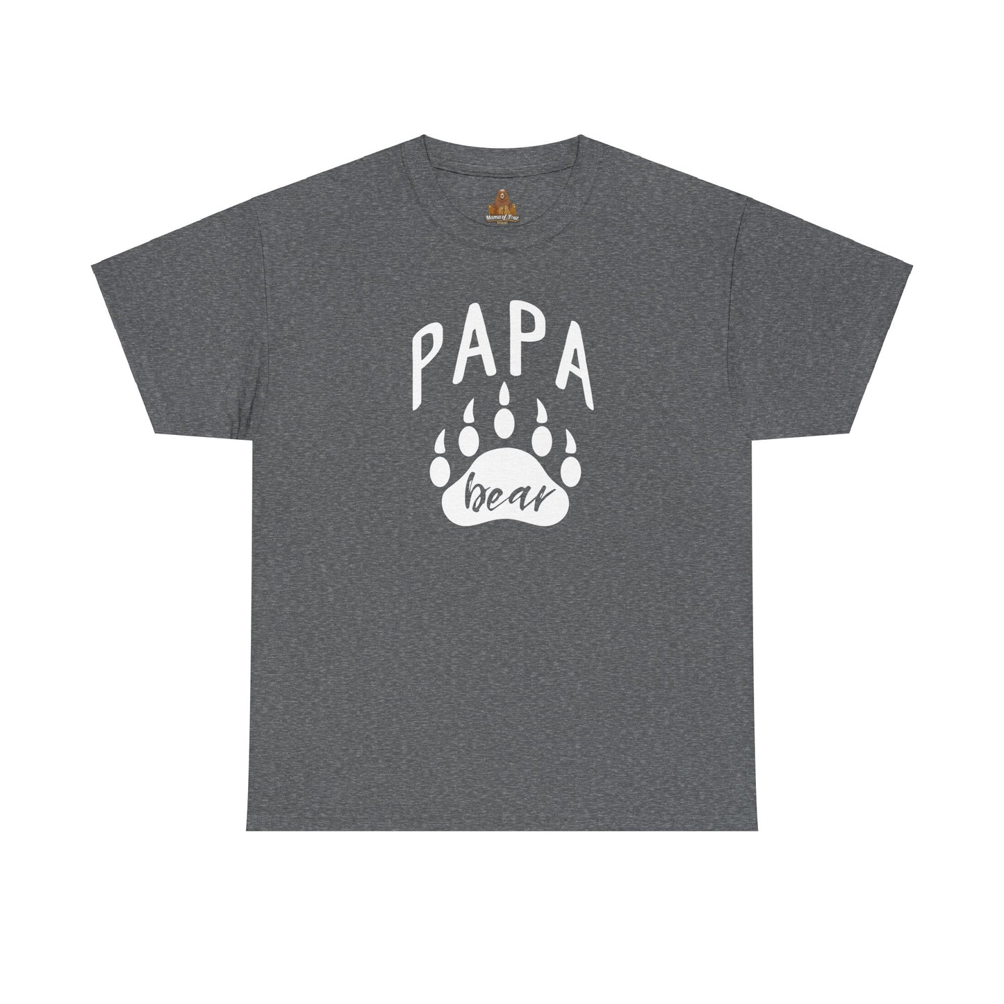 Papa Bear with Claw Print - Unisex Heavy Cotton Tee