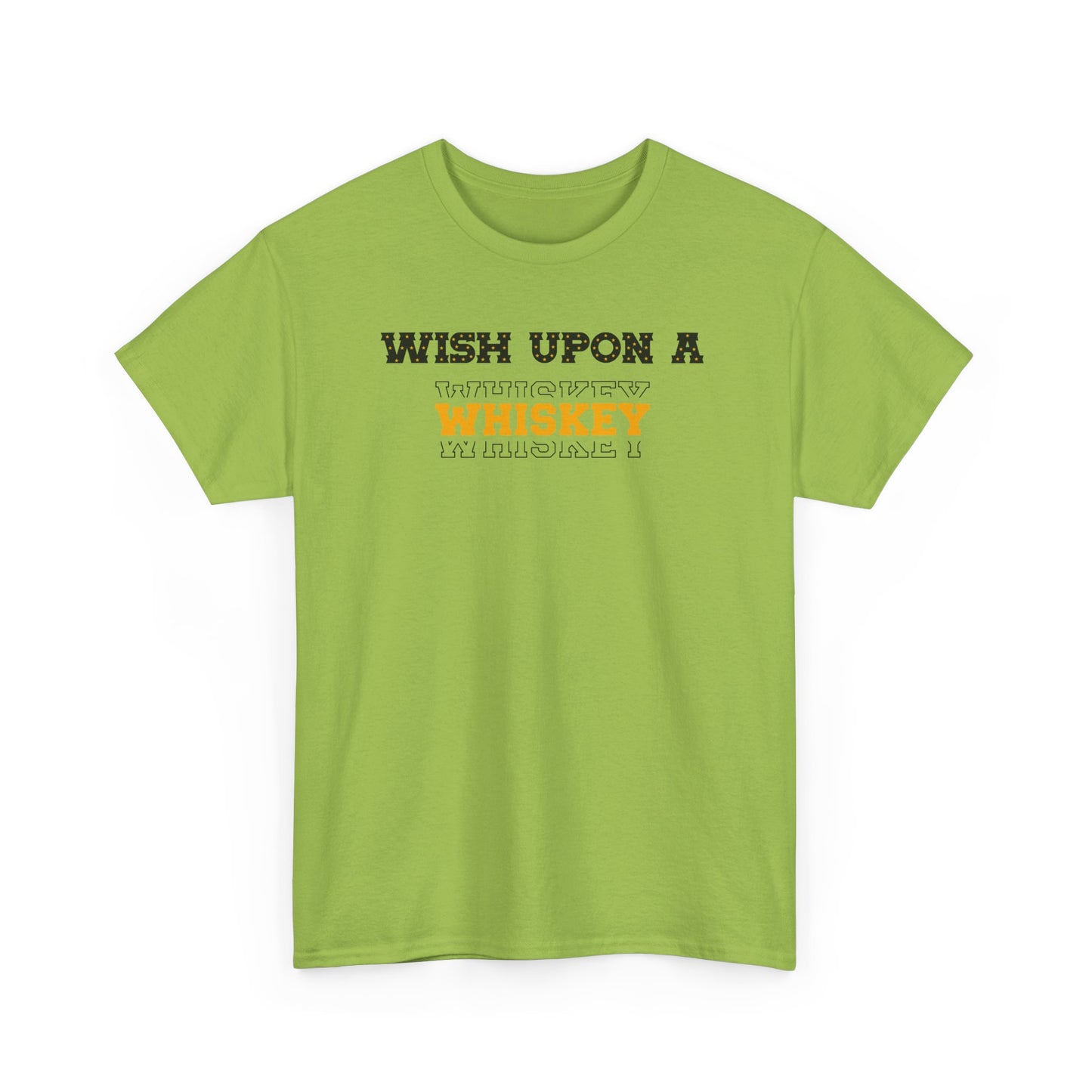 Wish Upon a Whiskey Unisex Heavy Cotton Tee, Funny Drinking Shirt, Gift for Whiskey Lovers, Bar Night Tee, Unique Birthday