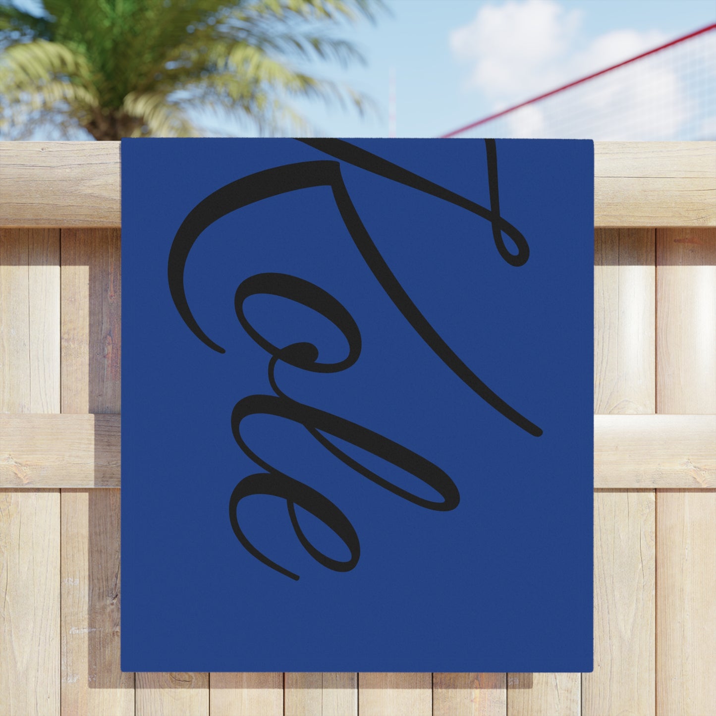 Kole Dark Blue Beach Towel with Elegant Name Design - Perfect Summer Accessory