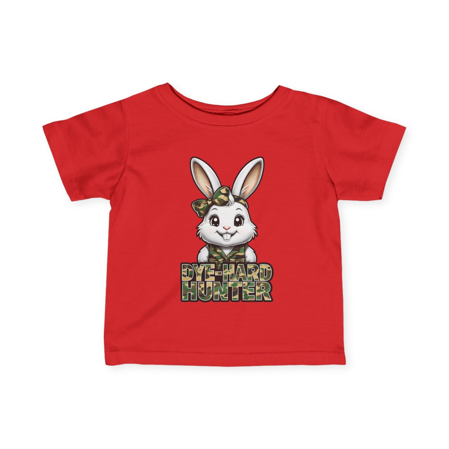 Dye-Hard Girl Hunter Infant Tee - Cute Bunny T-Shirt for Little Outdoorsy Kids