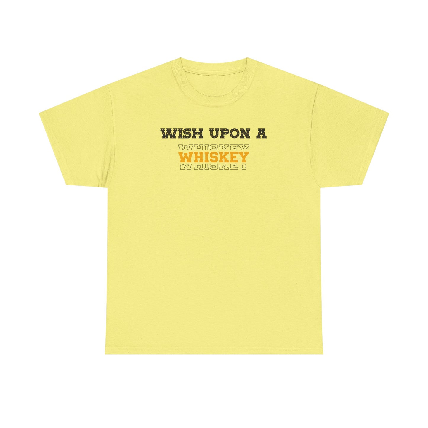 Wish Upon a Whiskey Unisex Heavy Cotton Tee, Funny Drinking Shirt, Gift for Whiskey Lovers, Bar Night Tee, Unique Birthday