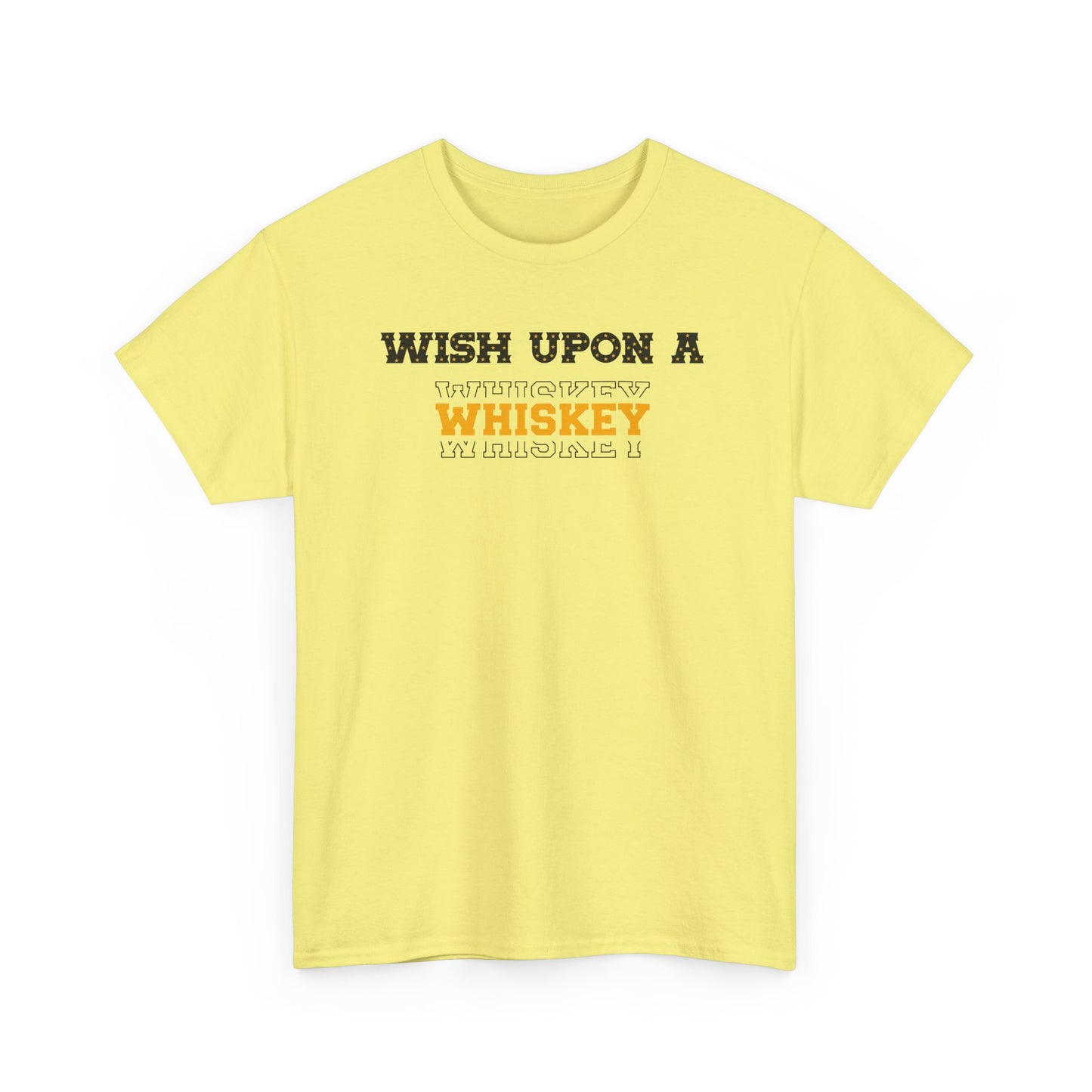 Wish Upon a Whiskey Unisex Heavy Cotton Tee, Funny Drinking Shirt, Gift for Whiskey Lovers, Bar Night Tee, Unique Birthday