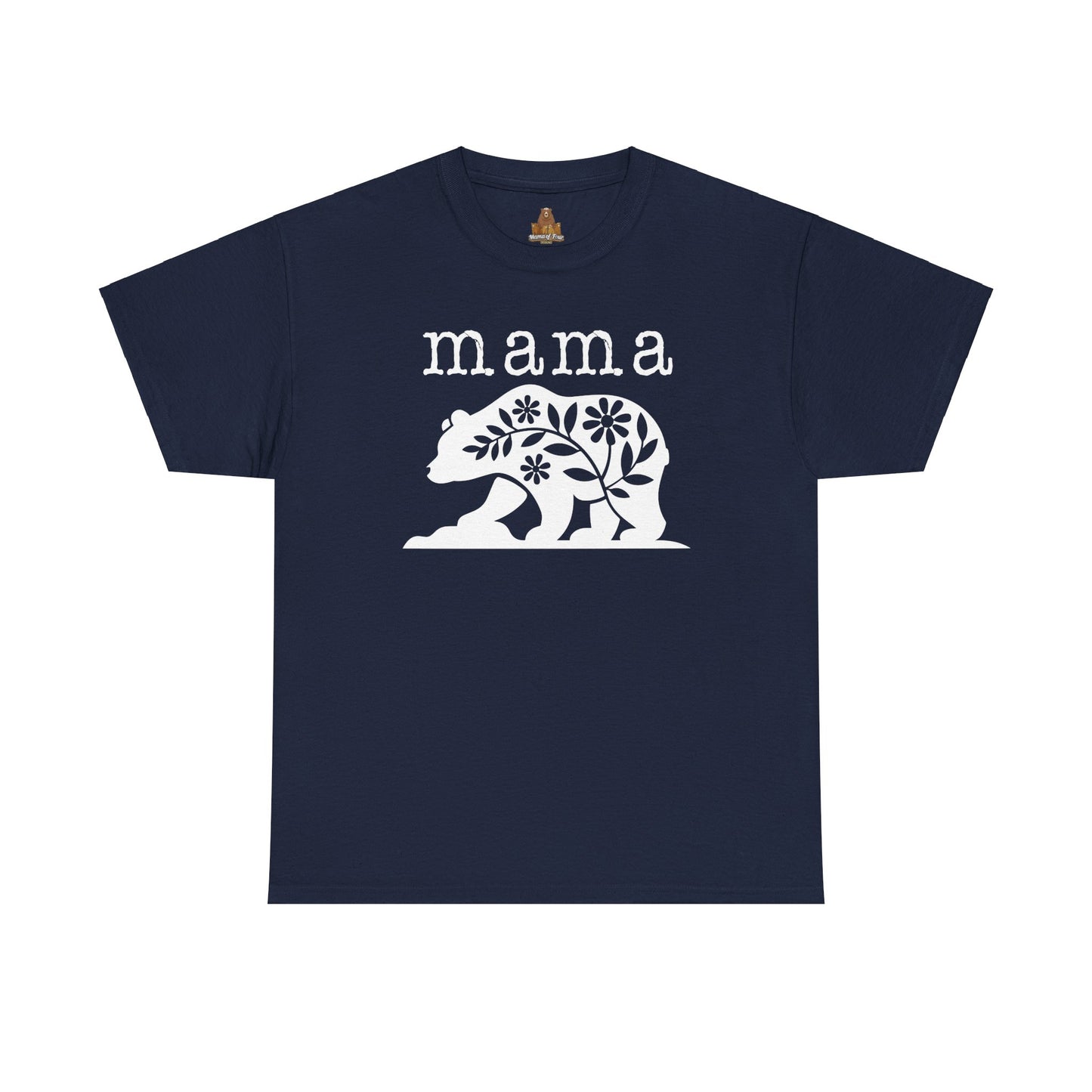 Floral Mama Bear Design - Unisex Heavy Cotton Tee