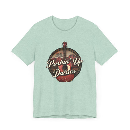 Pushin' Up Daisies Graphic T-Shirt, Gift for Musicians, Unisex Casual Wear, Music Lover's Apparel, Concerts