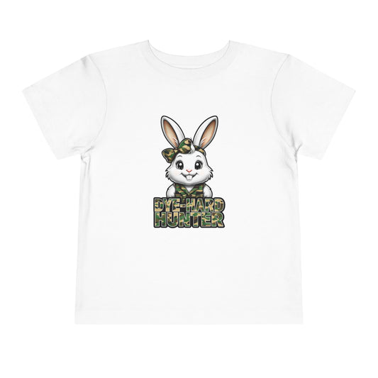 Toddler Camo Bunny Tee - 'Die-Hard Hunter' Short Sleeve Shirt