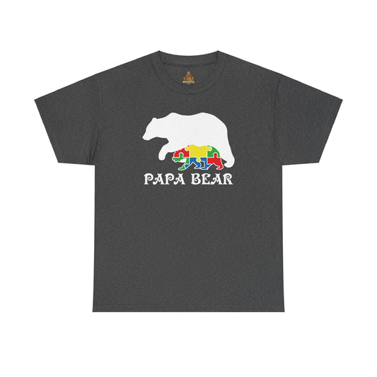 Autism Papa Bear Unisex Tee, Autism Awareness Shirt, Autism Support Apparel, Autism Dad Gift, Autism Advocate Top