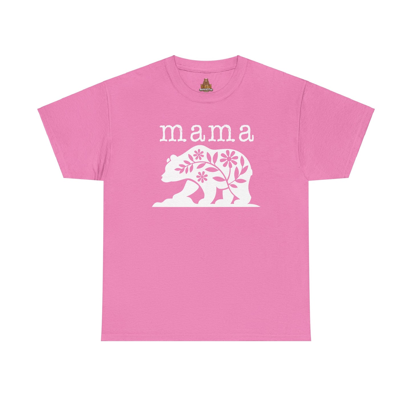 Floral Mama Bear Design - Unisex Heavy Cotton Tee