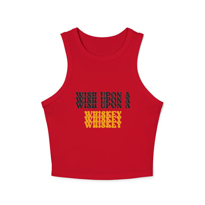 Whiskey Wish Upon A Wiskey Women's Racer Tank Top, Fun Summer Top, Birthday Gift, Party Wear, Concert Attire, Retro Style