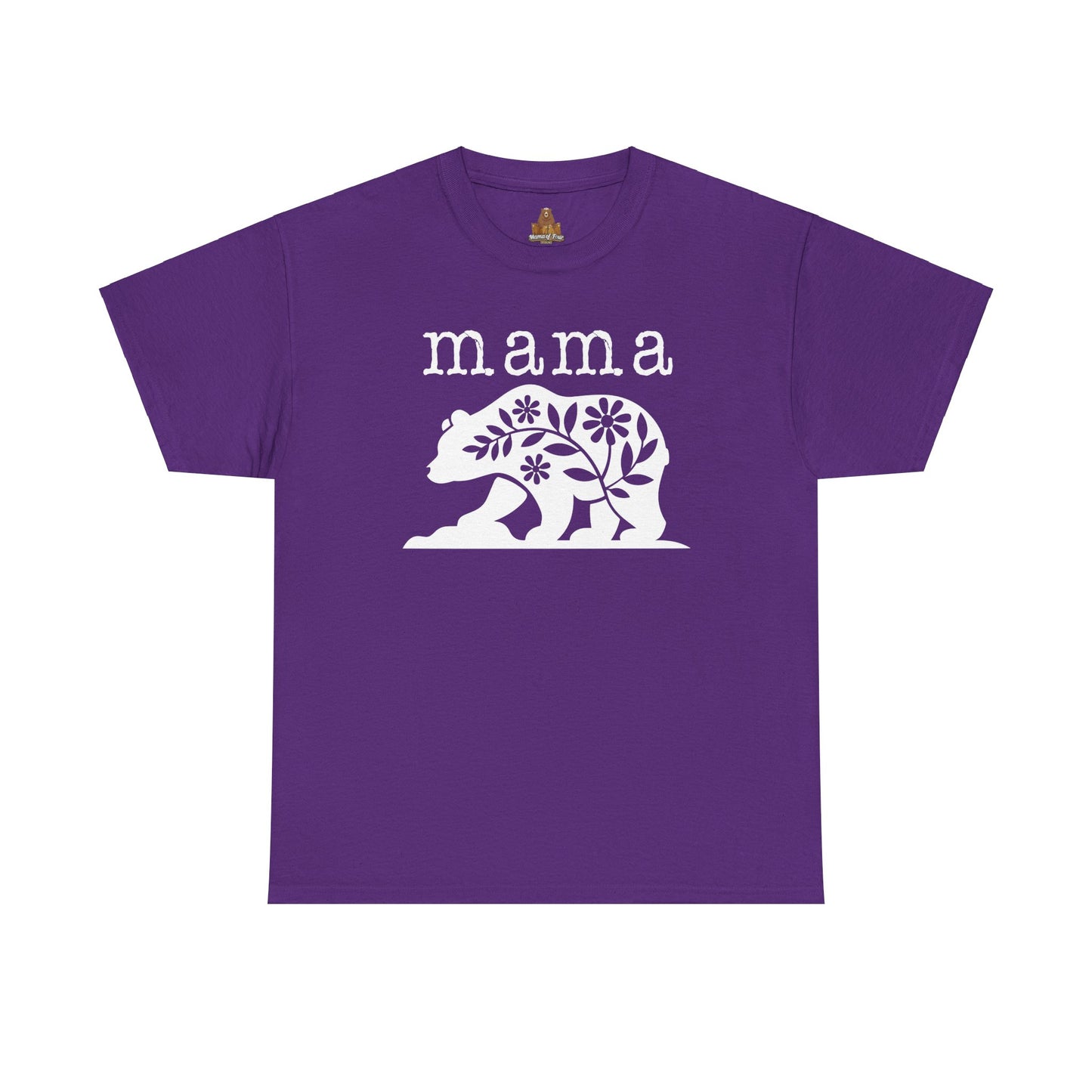 Floral Mama Bear Design - Unisex Heavy Cotton Tee