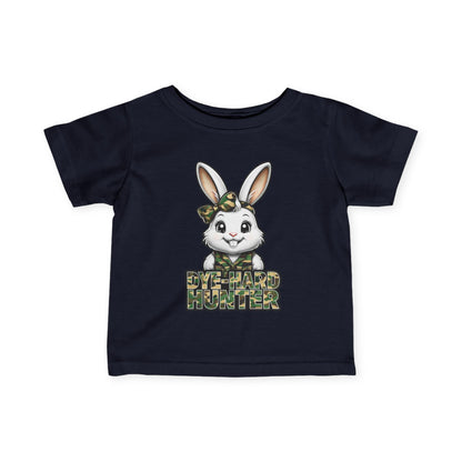 Dye-Hard Girl Hunter Infant Tee - Cute Bunny T-Shirt for Little Outdoorsy Kids