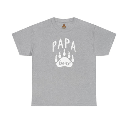 Papa Bear with Claw Print - Unisex Heavy Cotton Tee