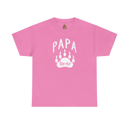 Papa Bear with Claw Print - Unisex Heavy Cotton Tee
