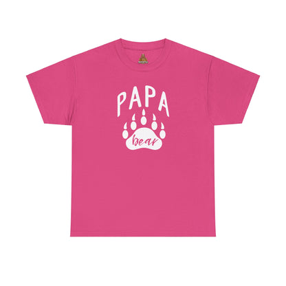Papa Bear with Claw Print - Unisex Heavy Cotton Tee