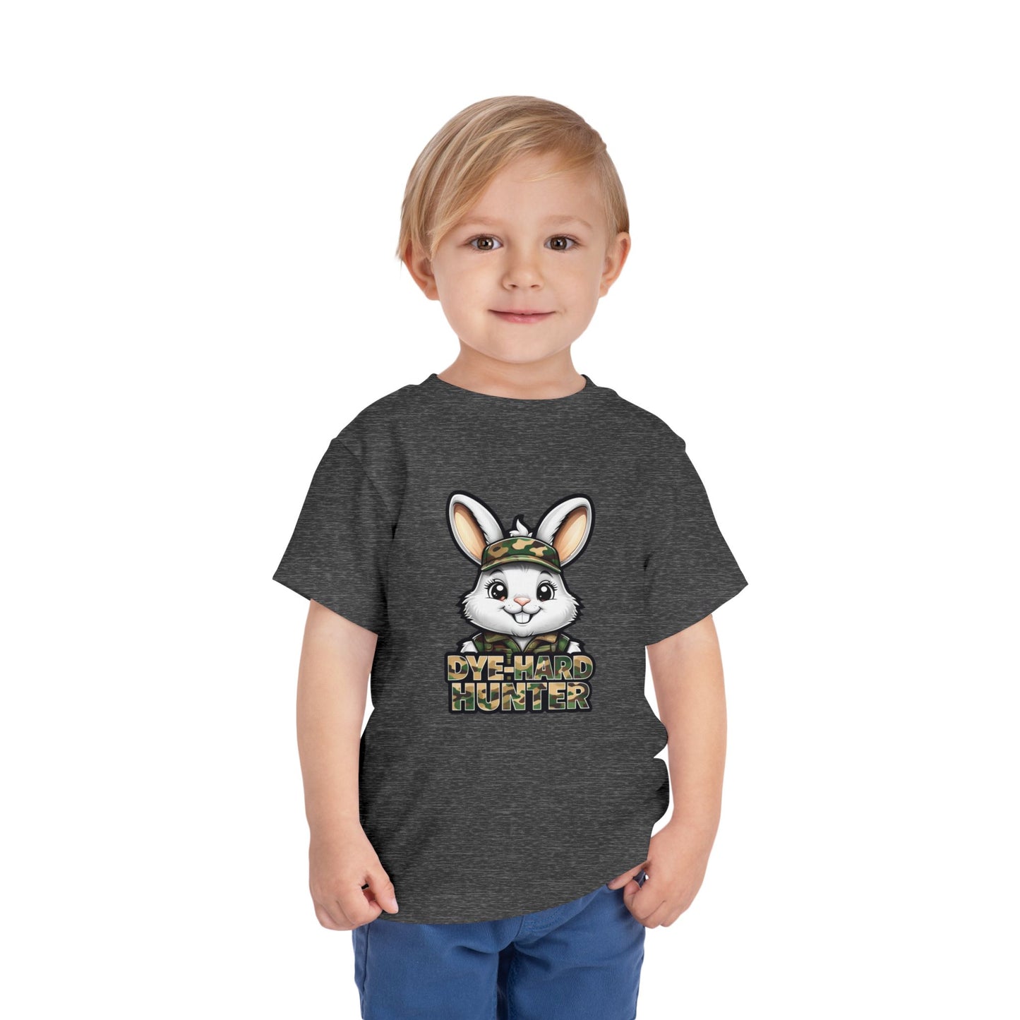 Dye-Hard Hunter Toddler Tee - Fun Camo Bunny Shirt for Kids