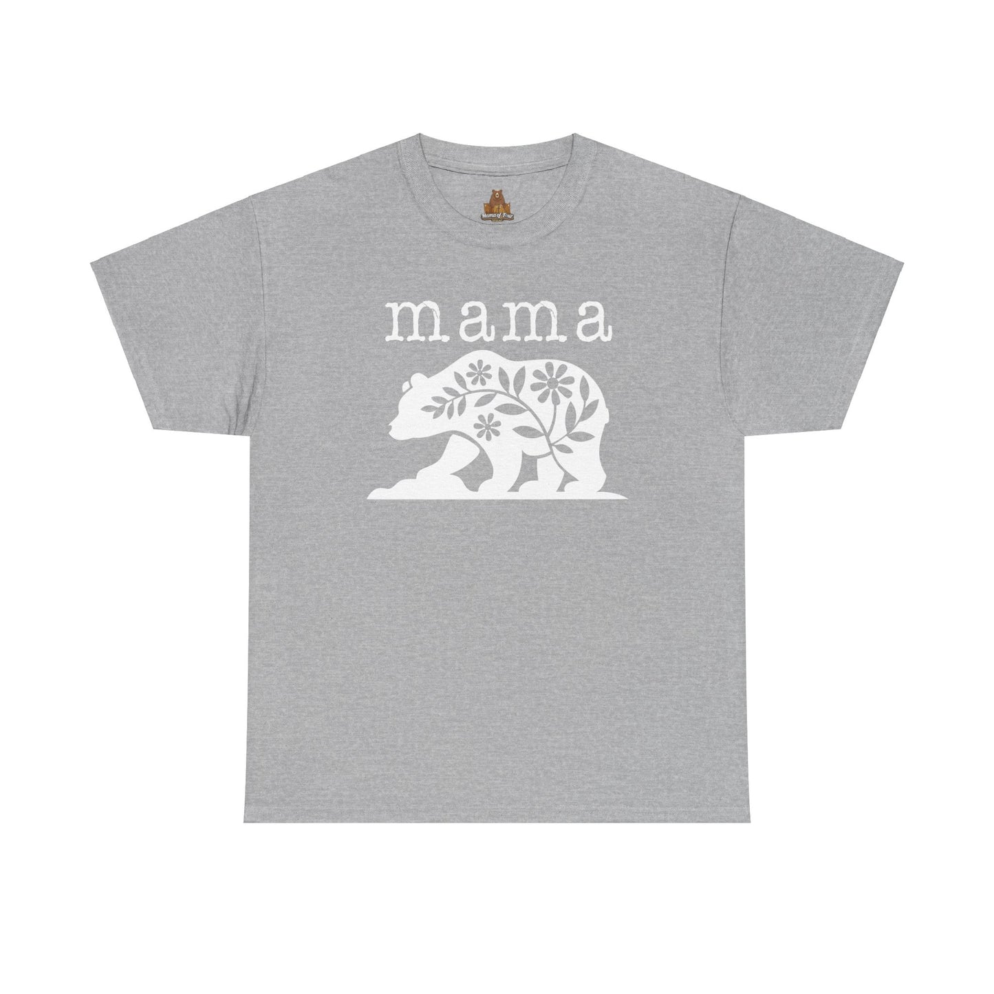 Floral Mama Bear Design - Unisex Heavy Cotton Tee