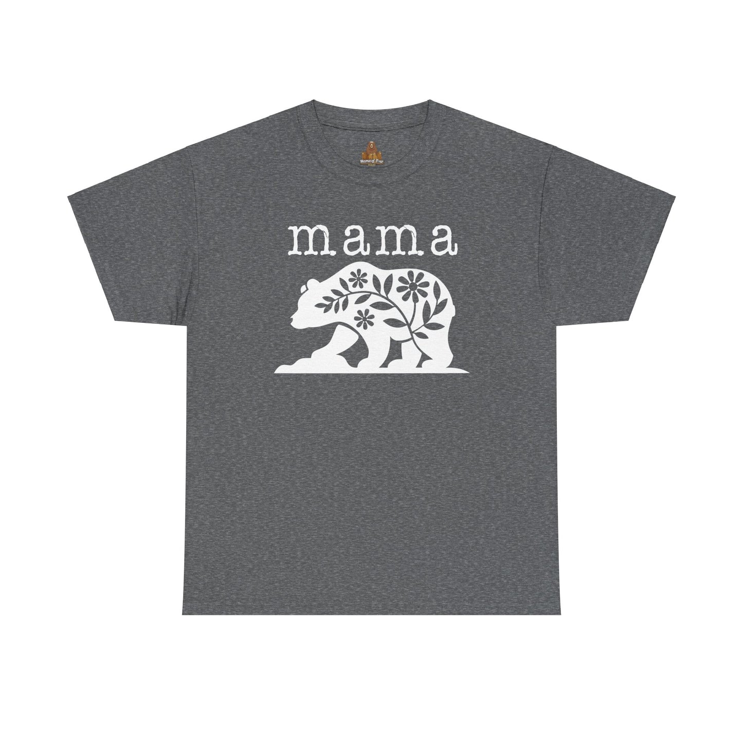 Floral Mama Bear Design - Unisex Heavy Cotton Tee