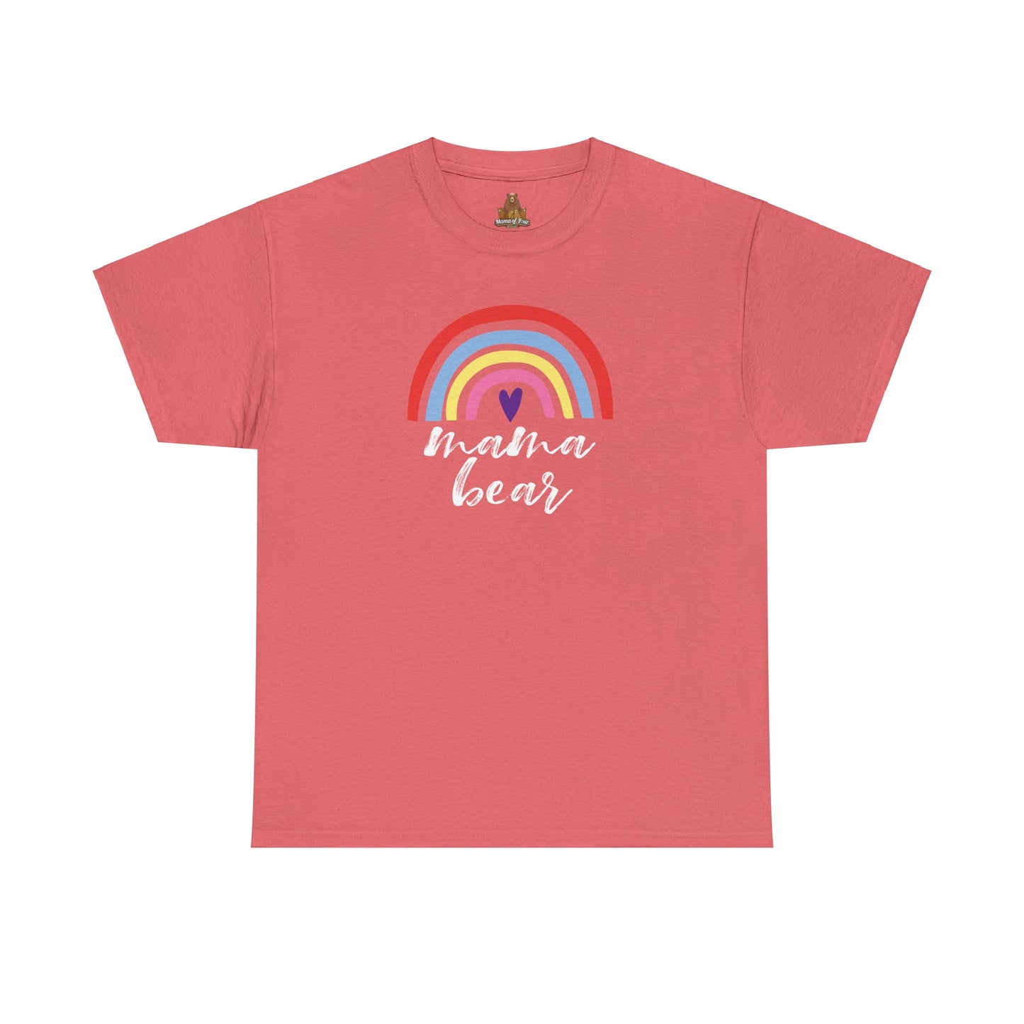 Mama Bear with Rainbow Unisex Tee, Rainbow Shirt for Mom, Family Graphic Tee, Gift for Mother, Mama Bear T-Shirt