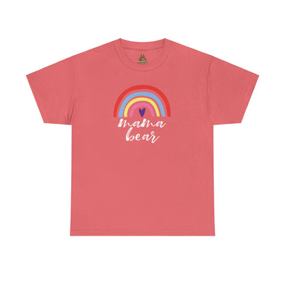 Mama Bear with Rainbow Unisex Tee, Rainbow Shirt for Mom, Family Graphic Tee, Gift for Mother, Mama Bear T-Shirt