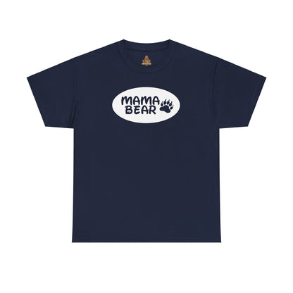 Mama Bear with Paw Print - Unisex Heavy Cotton Tee