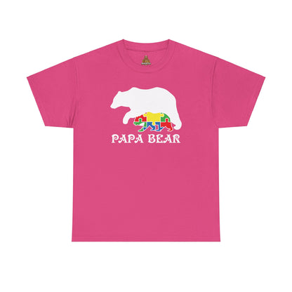Autism Papa Bear Unisex Tee, Autism Awareness Shirt, Autism Support Apparel, Autism Dad Gift, Autism Advocate Top