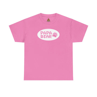 Papa Bear with Claw Print - Unisex Heavy Cotton Tee