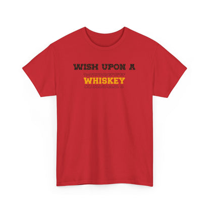 Wish Upon a Whiskey Unisex Heavy Cotton Tee, Funny Drinking Shirt, Gift for Whiskey Lovers, Bar Night Tee, Unique Birthday