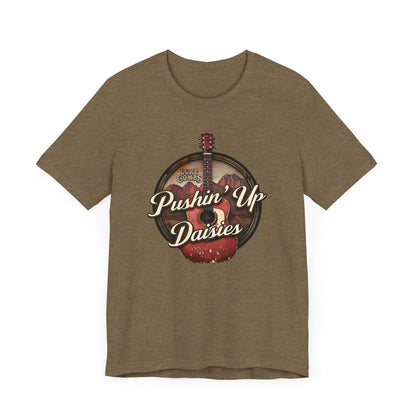 Pushin' Up Daisies Graphic T-Shirt, Gift for Musicians, Unisex Casual Wear, Music Lover's Apparel, Concerts