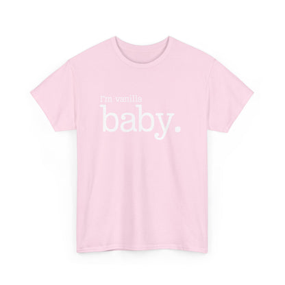 Vanilla Baby Unisex Heavy Cotton Tee, I'm Vanilla Shirt, Gender Neutral Toddler Tshirt, Neutral Baby Clothes, Soft Cotton